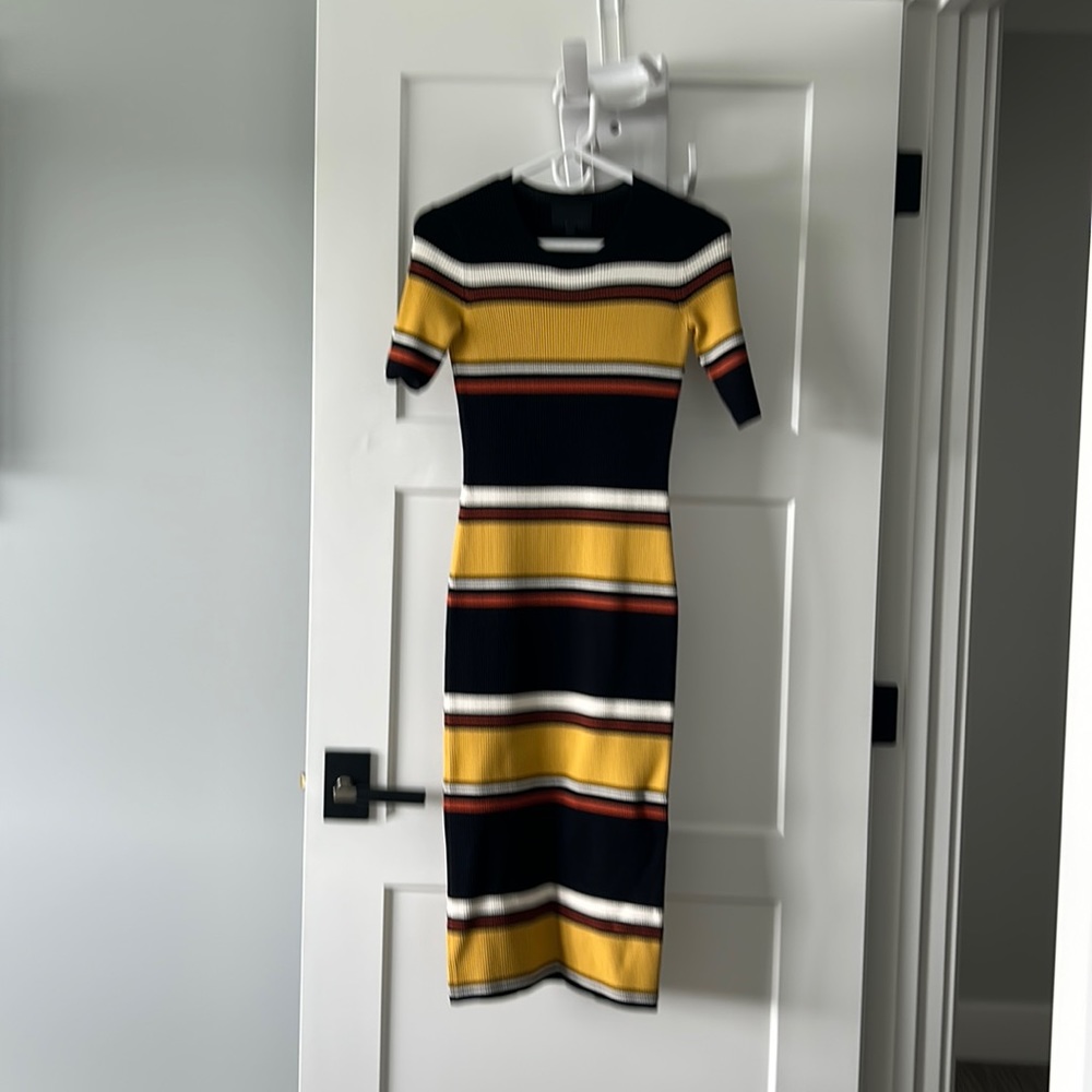 Intermix Wyatt Striped MIDI Dress Petite